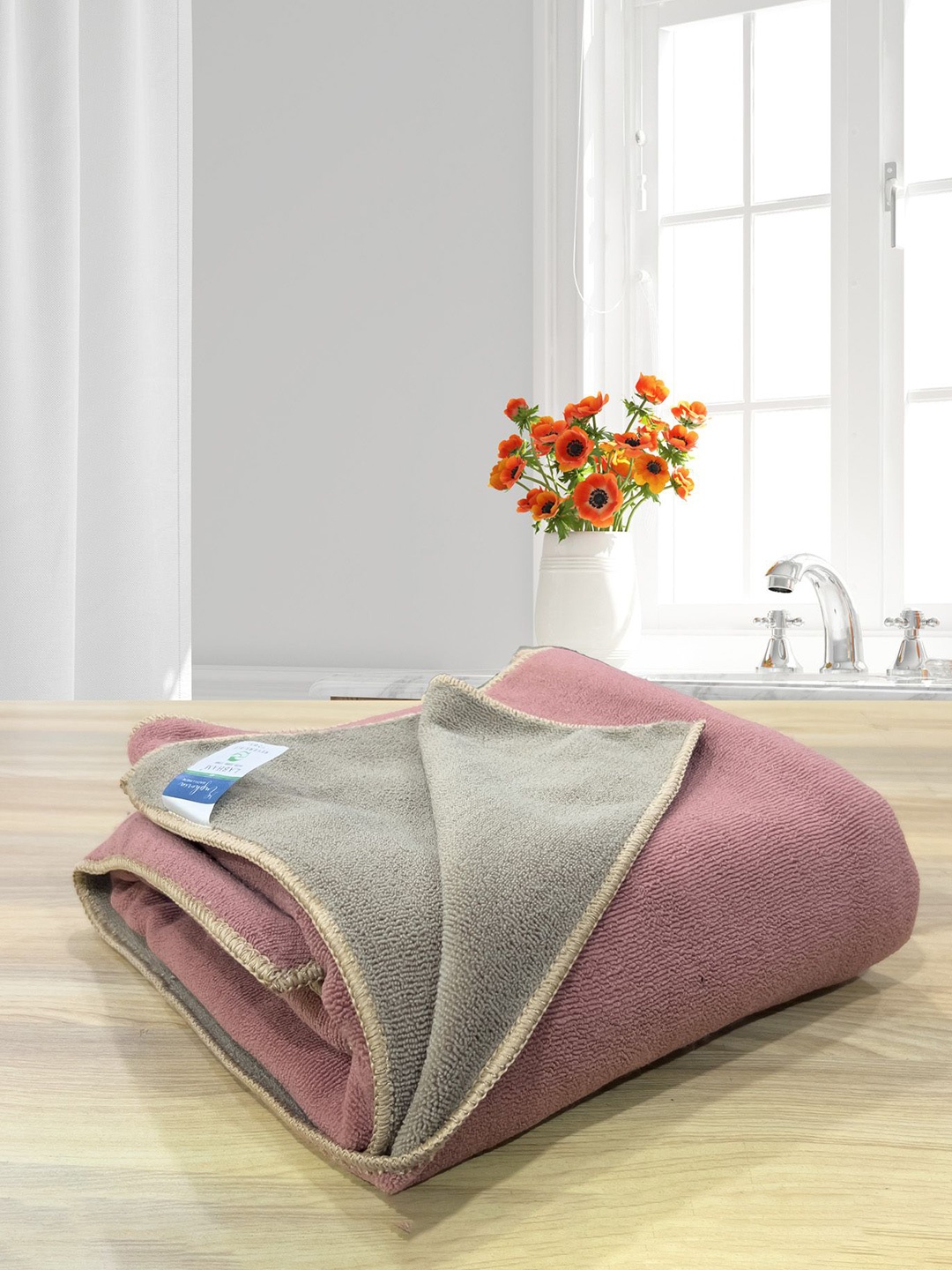 

LABHAM Mauve & Grey 450 GSM Euphoria Reversible Bath Towel