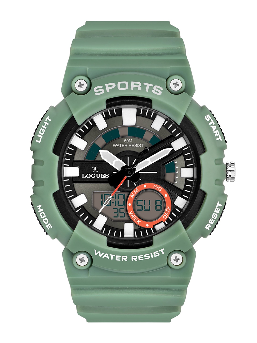 

L LOGUES Men Brass Dial & Wrap Around Straps Analogue Watch G 9002 PP-10, Green