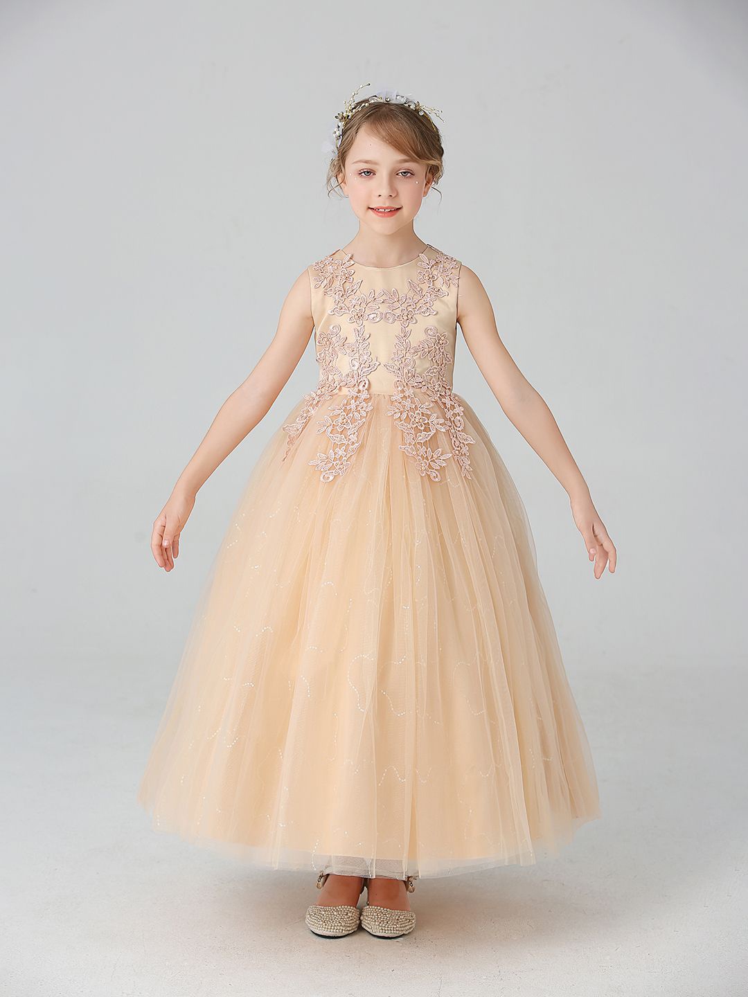 

JC SPARKLE Embellished Maxi Dress, Champagne