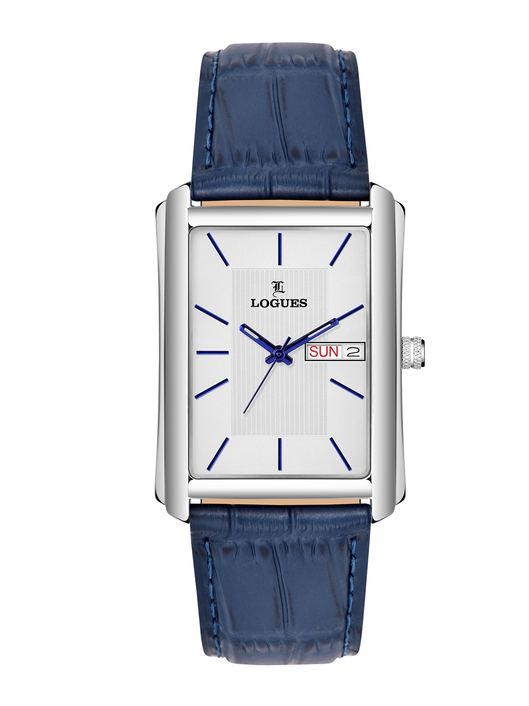 

L LOGUES Men Brass Dial & Leather Textured Straps Analogue Watch G E-853 SLD-37, Blue