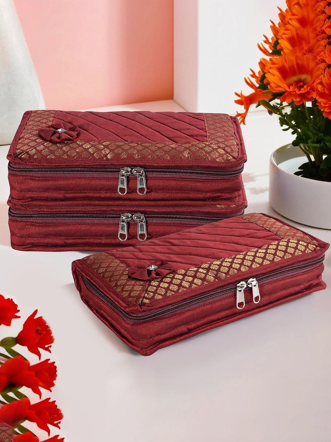 

Kuber Industries Maroon 3 Pieces Jewellery Organisers