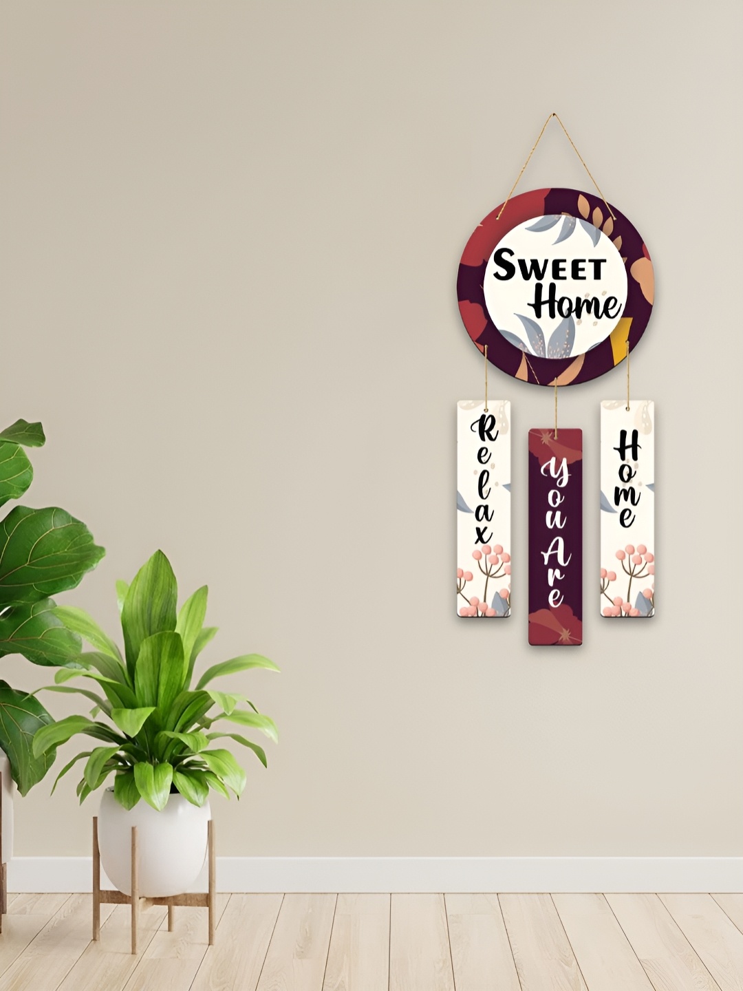 

CLAWCRAFTS Off White and Black Quote Detail Wooden Wall Hanging