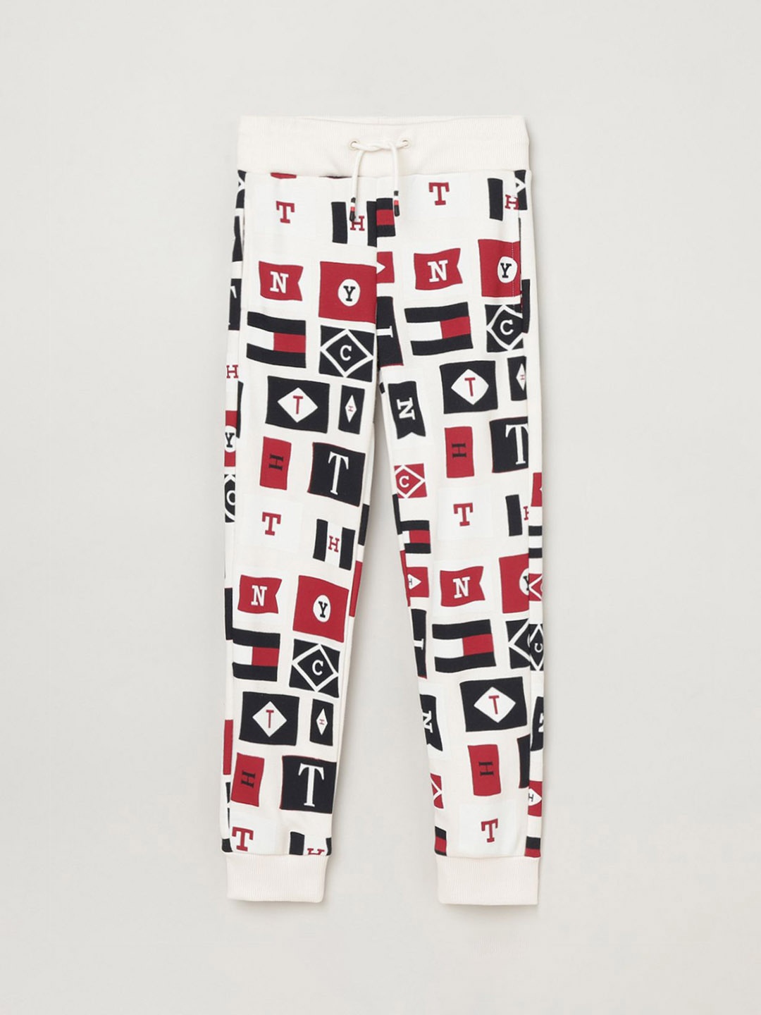 

Tommy Hilfiger Boys Graphic Mid-Rise Organic Cotton Joggers, White