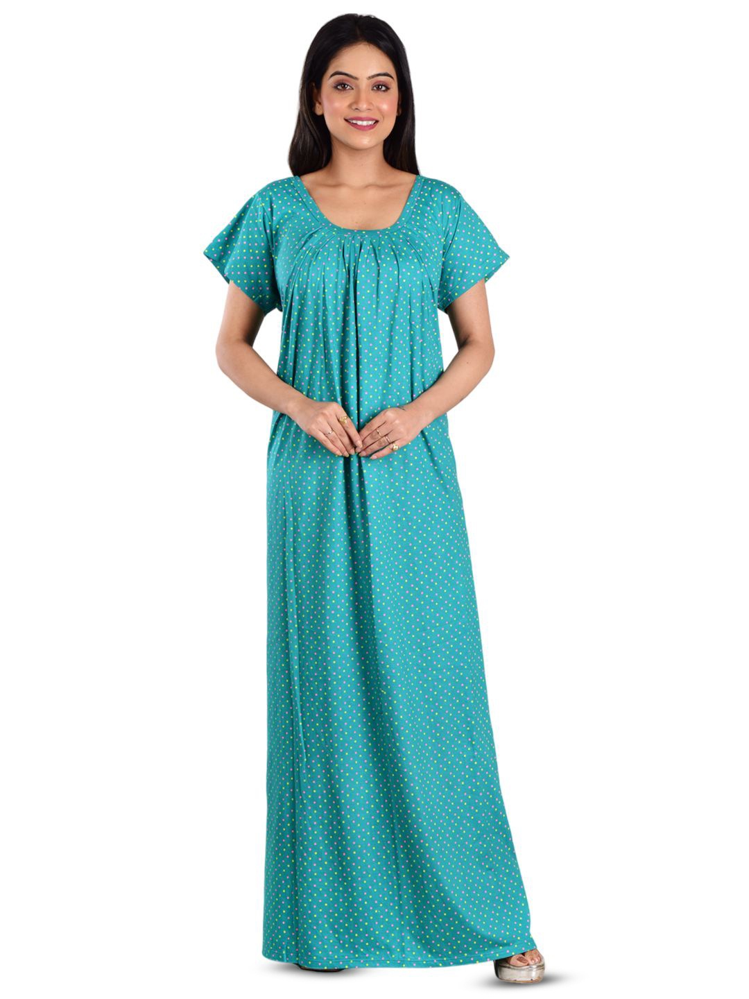 

DUI KONNA Printed Maxi Nightdress, Sea green