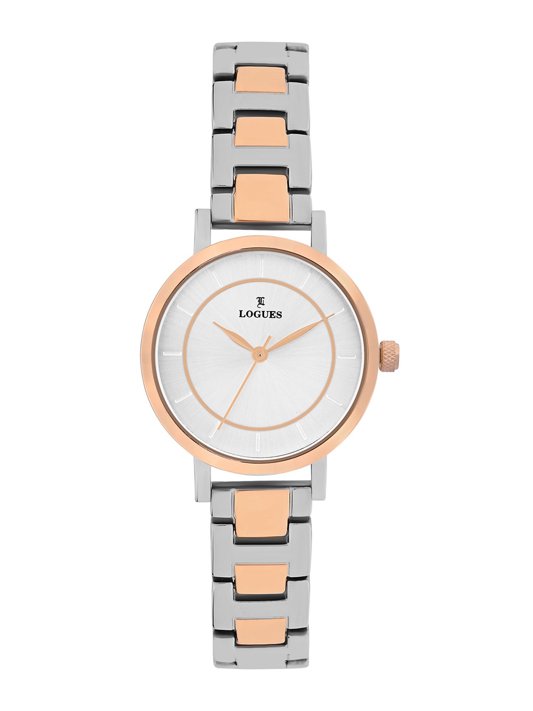 

L LOGUES Women Brass Dial & Bracelet Style Straps Analogue Watch L E-796 BWM-02, Rose gold