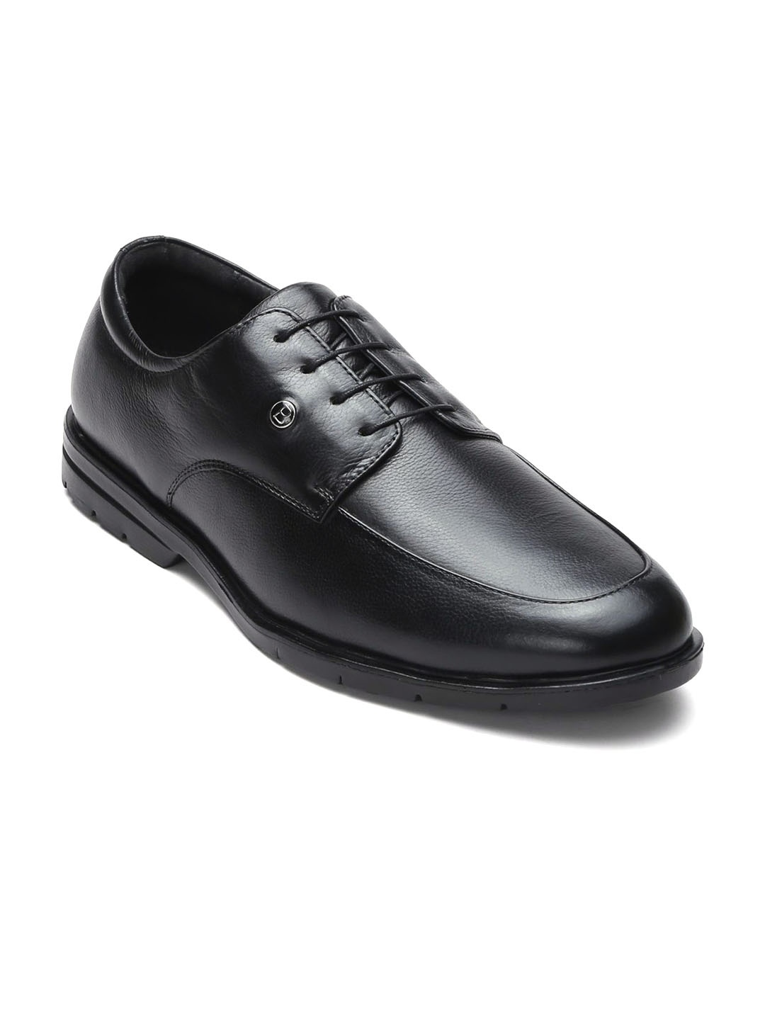 

BRITMEN Men Textured Leather Derbys, Black