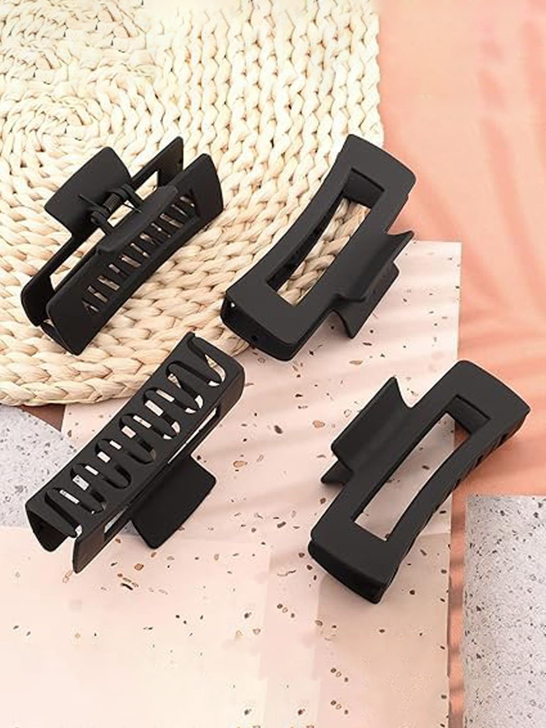 

Softwrap Set Of 4 Women Claw Clip, Black