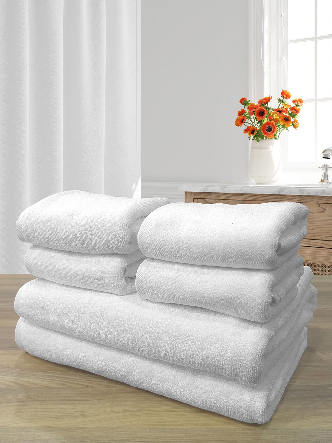 

LABHAM White 6 Pieces Cotton 600 GSM Towel Set