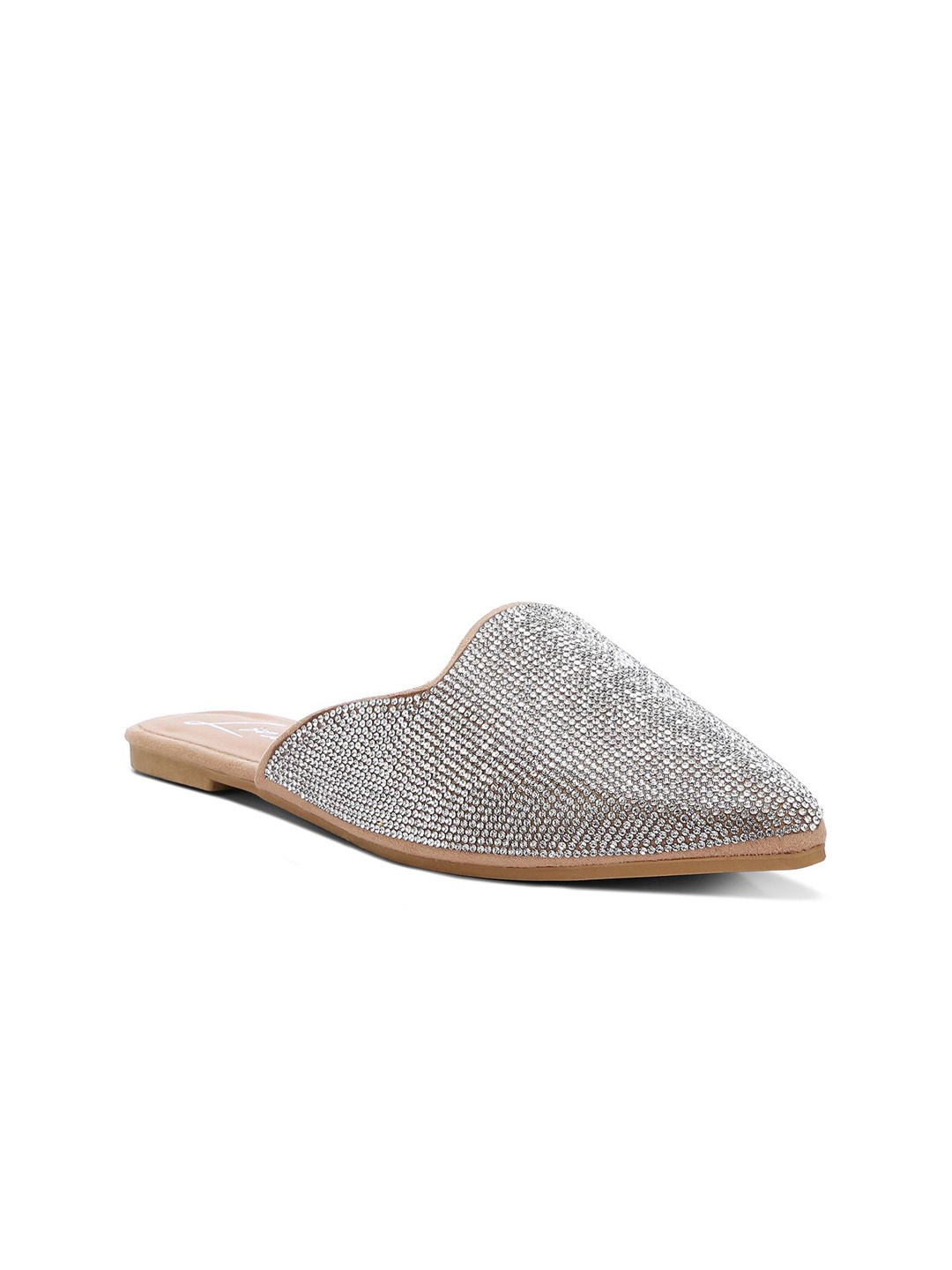 

London Rag Women Printed Suede Mules, Beige