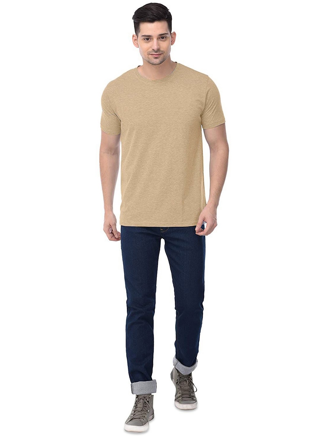 

COLOR CAPITAL Unisex Pack Of 2 Solid Round Neck Cotton T-shirts, Orange
