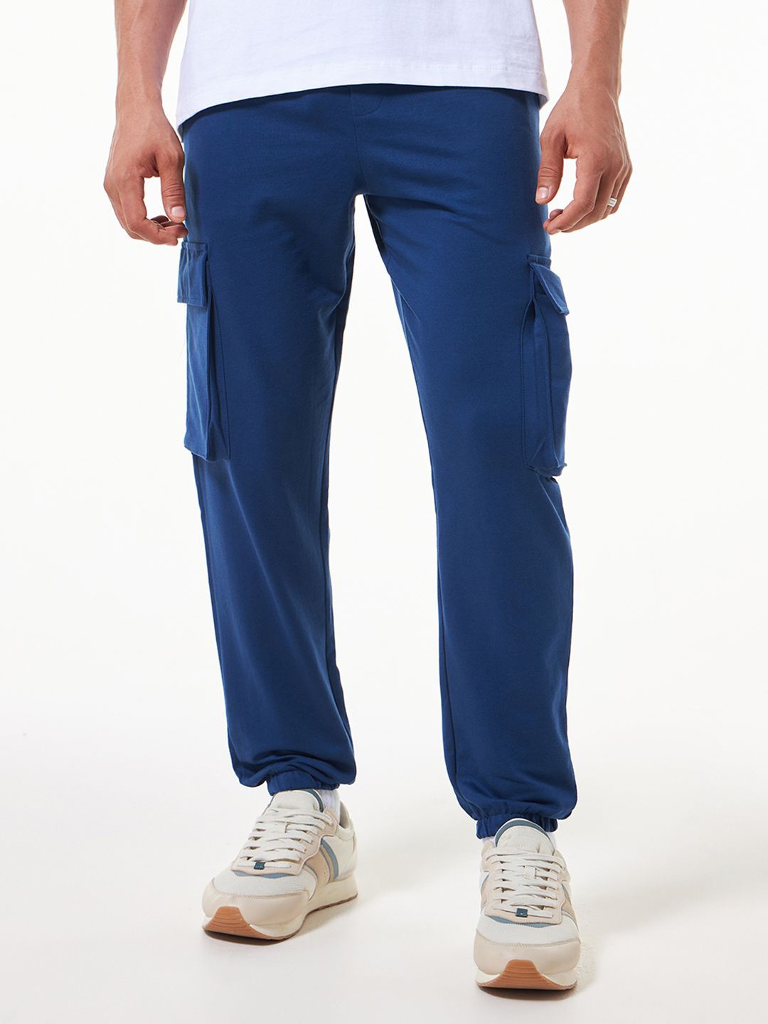 

Bewakoof AIR 1.0 Men Cotton Over-Sized Joggers Track Pants, Blue