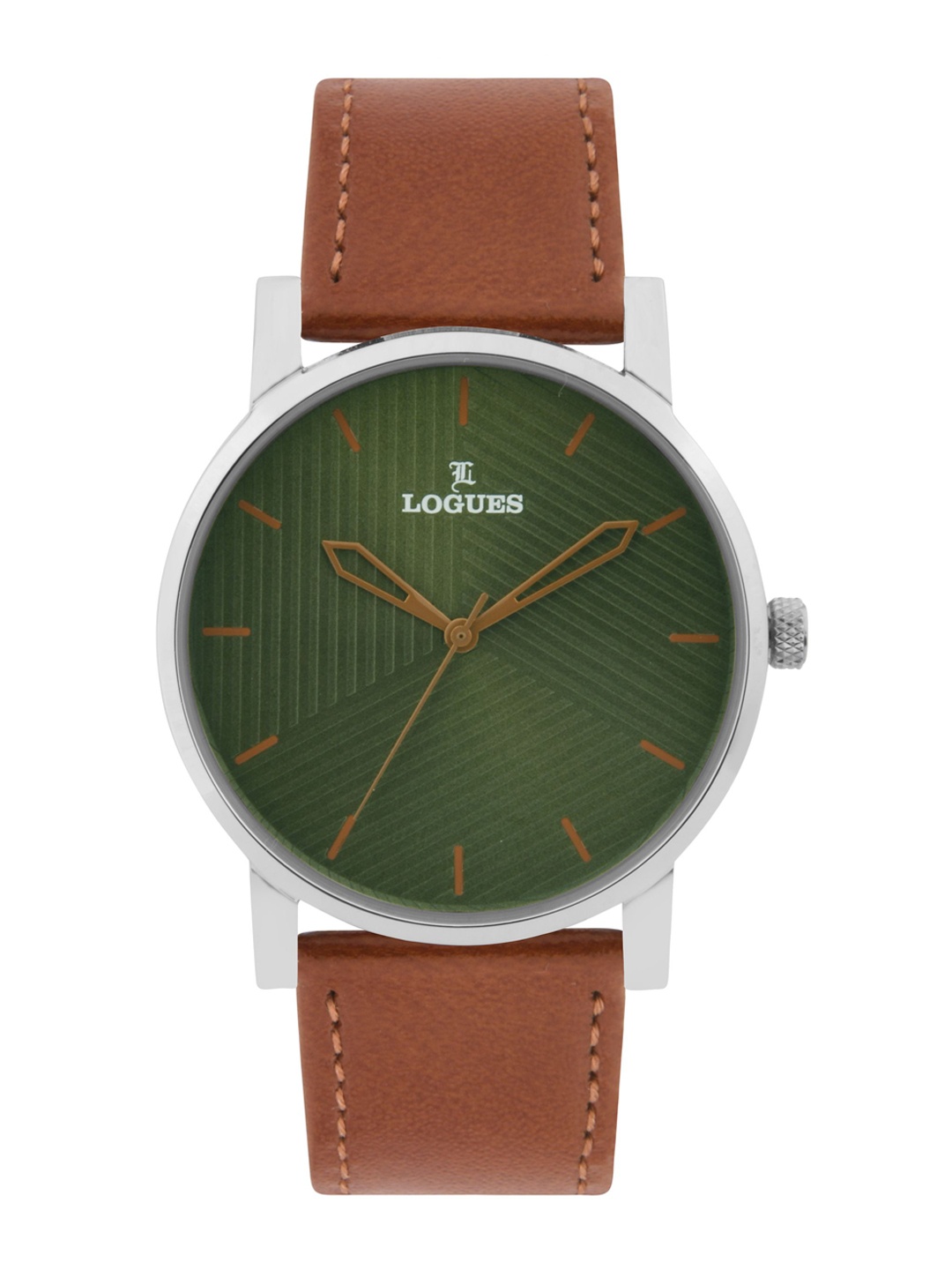 

L LOGUES Men Brass Dial & Leather Straps Analogue Watch G E-856 SL-95, Green