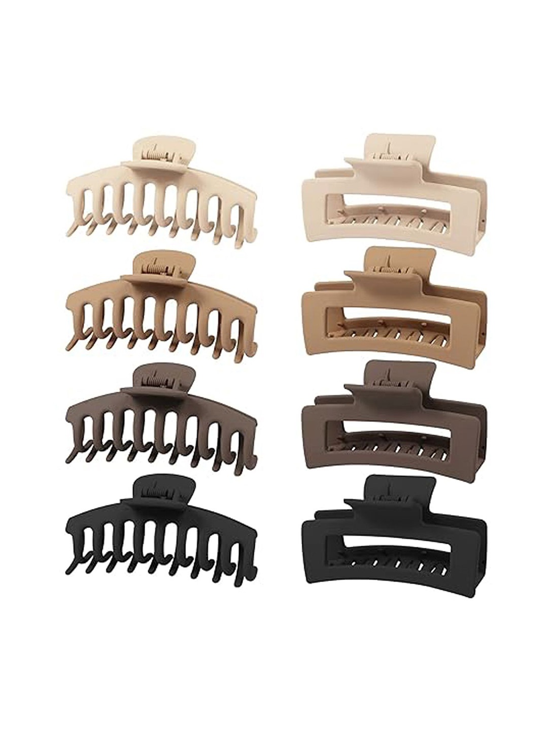 

Softwrap Set Of 8 Women Claw Clip, Black