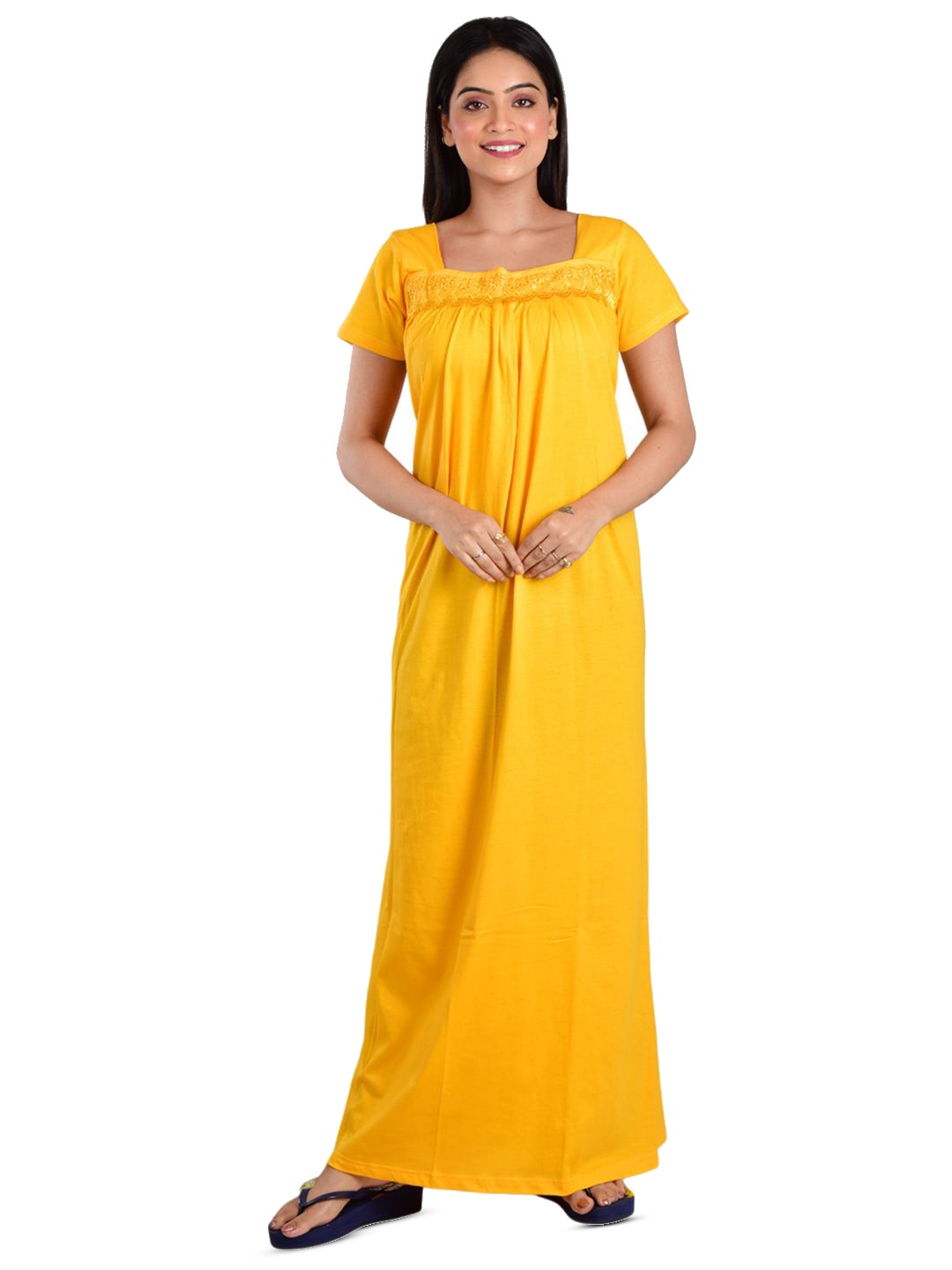 

DUI KONNA Women Maxi Nightdress, Yellow