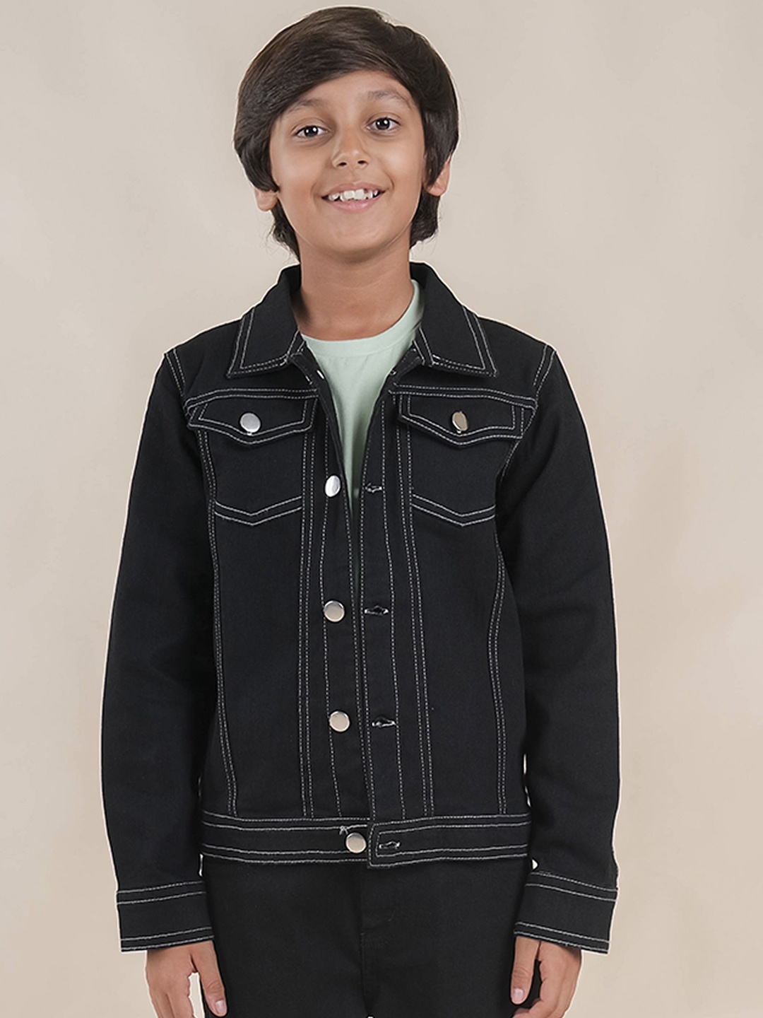 

KiddoPanti Boys Denim Jacket, Black