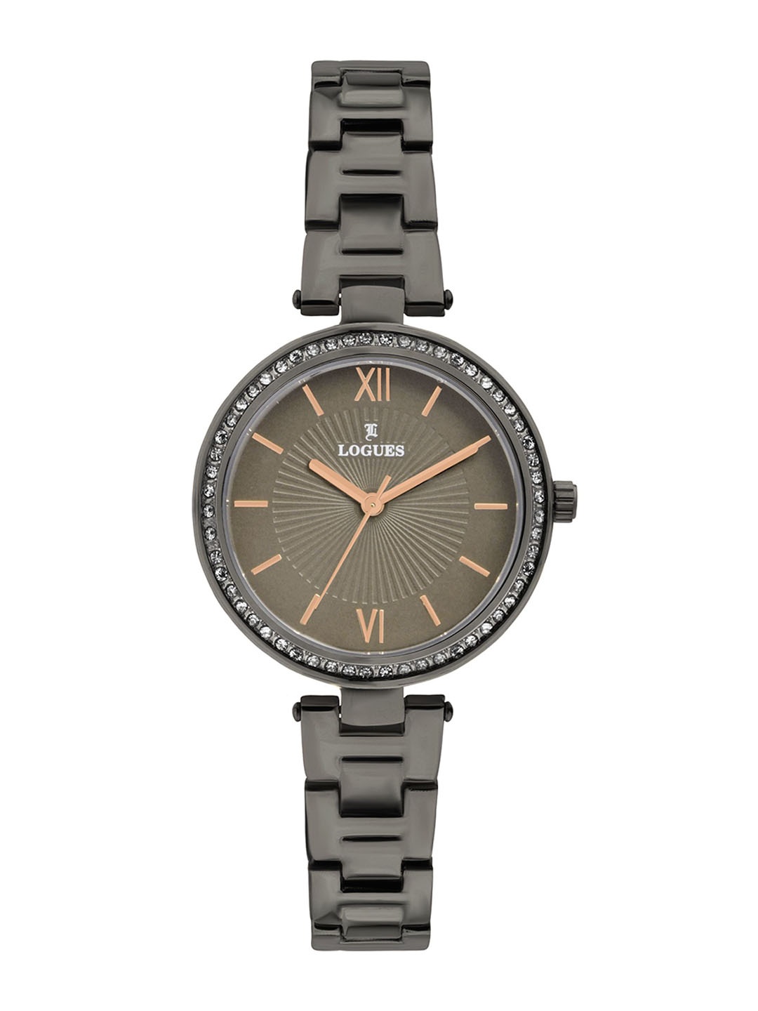 

L LOGUES Women Brass Dial & Bracelet Style Straps Analogue Watch L 6178 QM-27, Grey