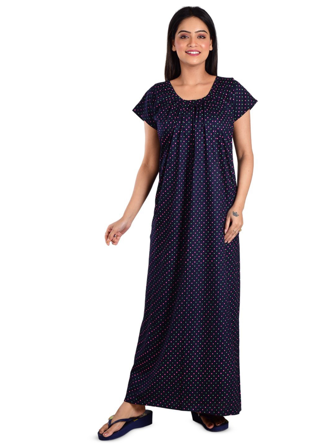 

DUI KONNA Printed Maxi Nightdress, Navy blue