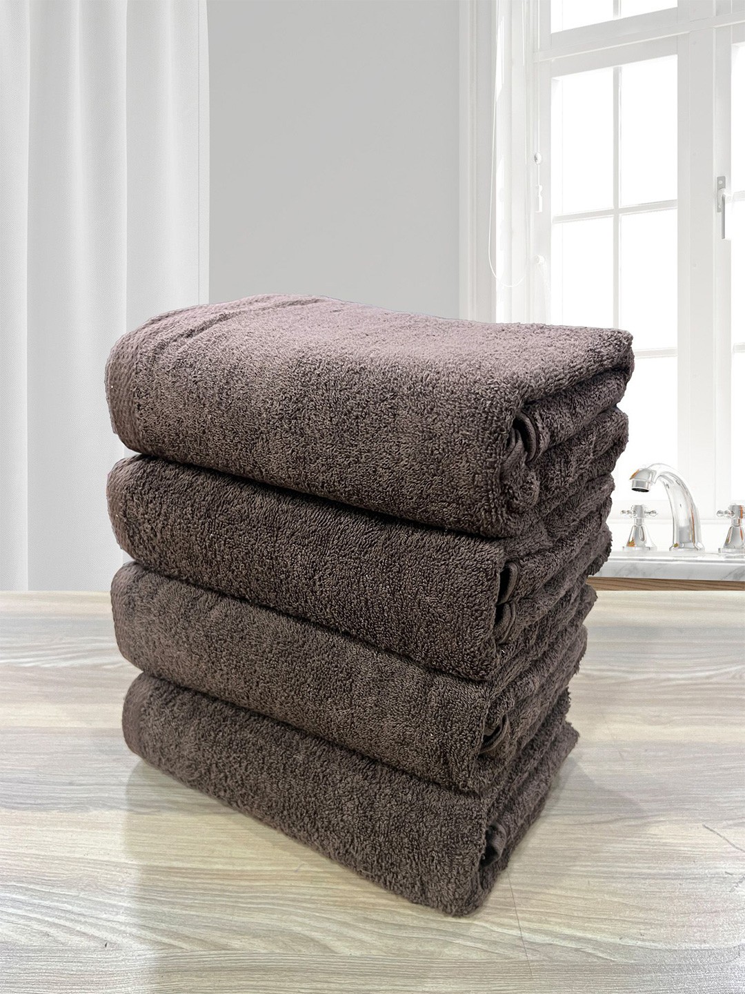 

LABHAM Brown 4 Pieces 500 GSM Bath Towel