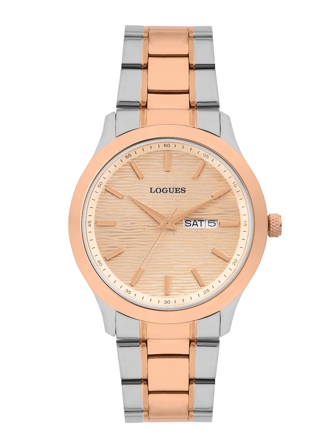 

L LOGUES Men Brass Dial & Straps Analogue Watch G 4147 BWMD-06, Rose gold