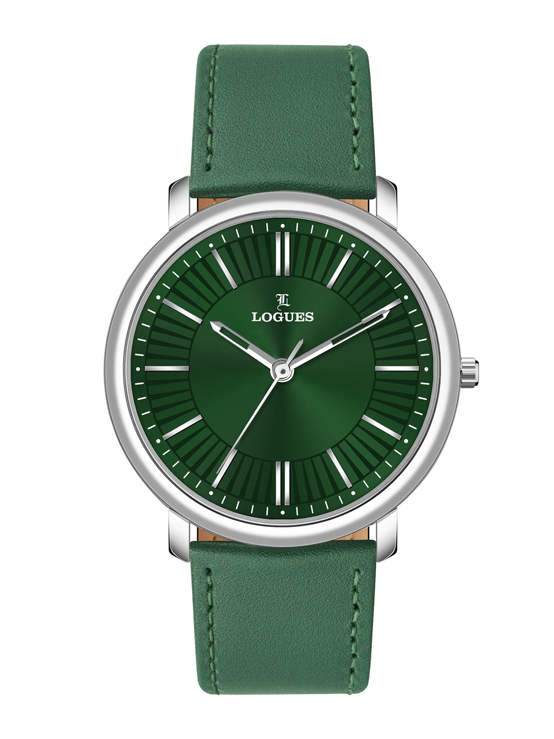 

L LOGUES Men Brass Dial & Leather Straps Analogue Watch G E-858 SL-10, Green