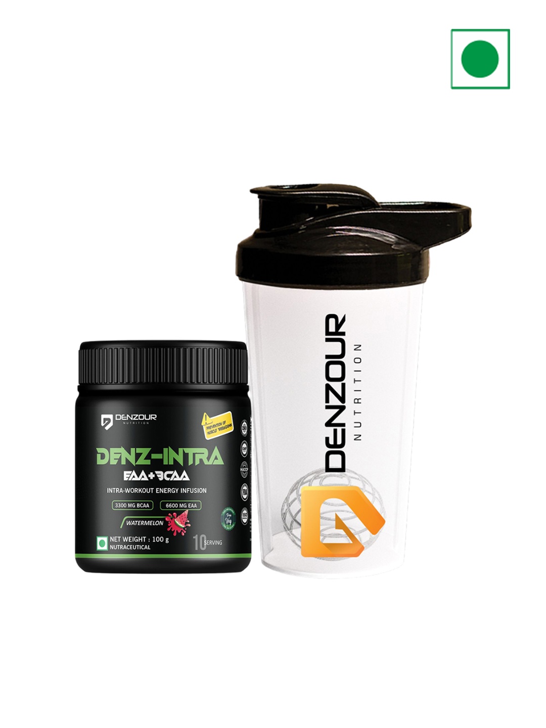 

DENZOUR NUTRITION BAA & BCAA Intra-Workout Energy Infusion With Shaker - 100g - Watermelon, White