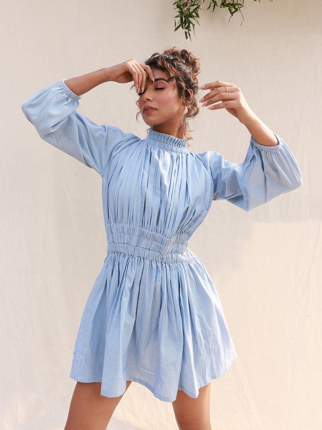

MOONSTRUCK Striped Fit & Flare Dress, Blue