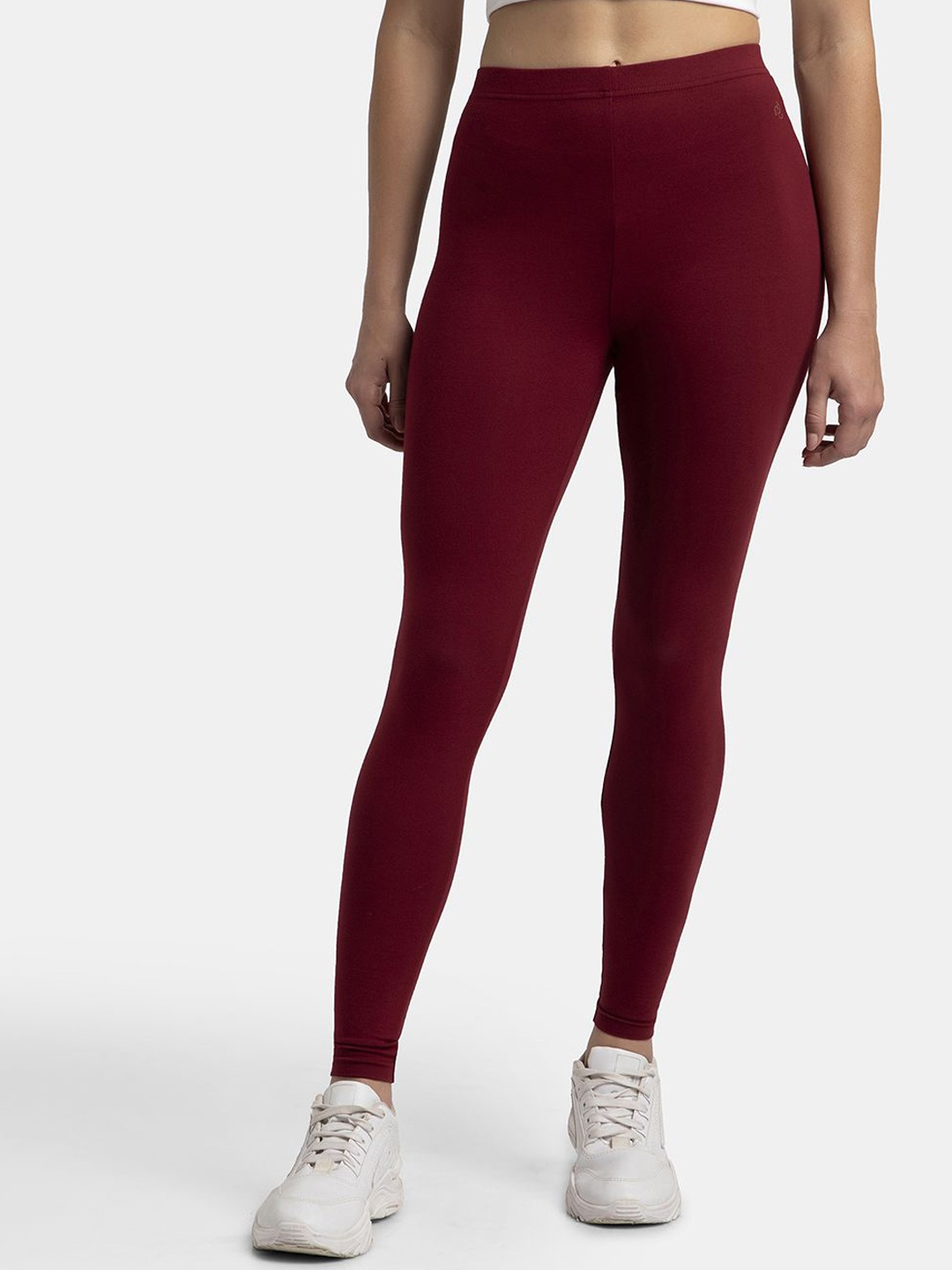 

Jockey Super Combed Cotton Stretch Leggings with Ultrasoft Waistband-AW87, Burgundy