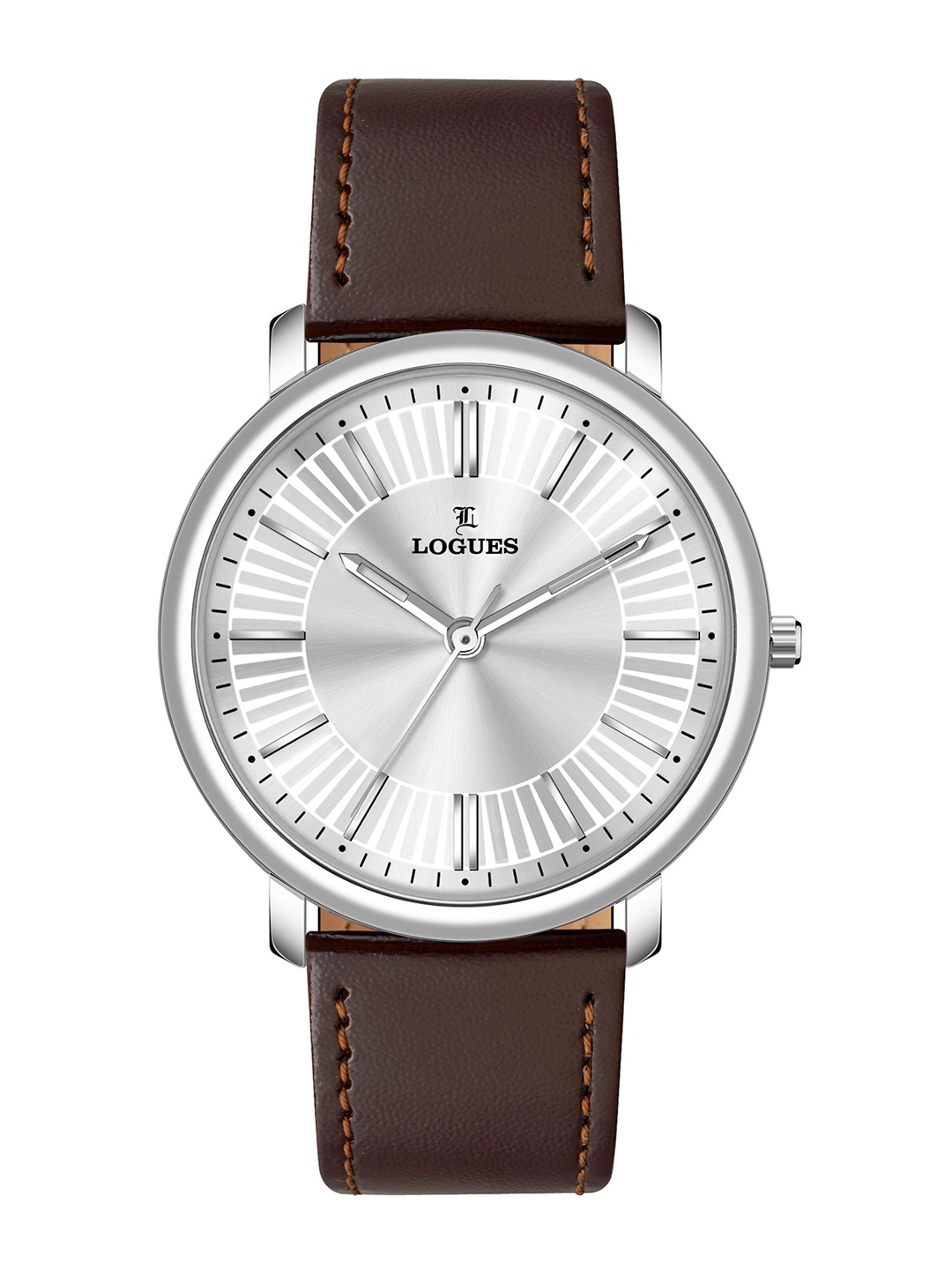 

L LOGUES Men Brass Dial & Leather Straps Analogue Watch G E-858 SL-02, Brown