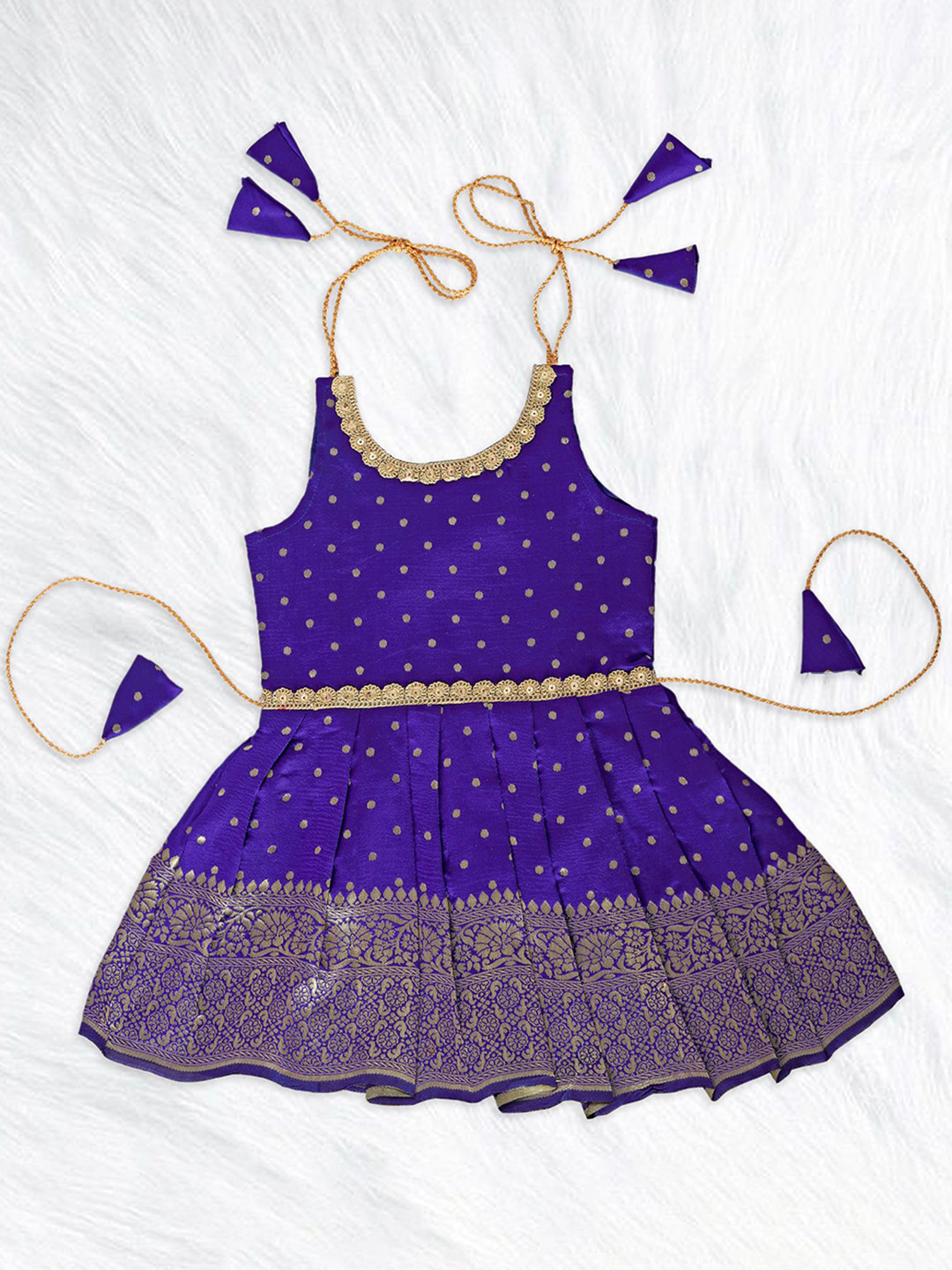 

UFB Polka Dot Print Jacquard Fit & Flare Dress, Blue
