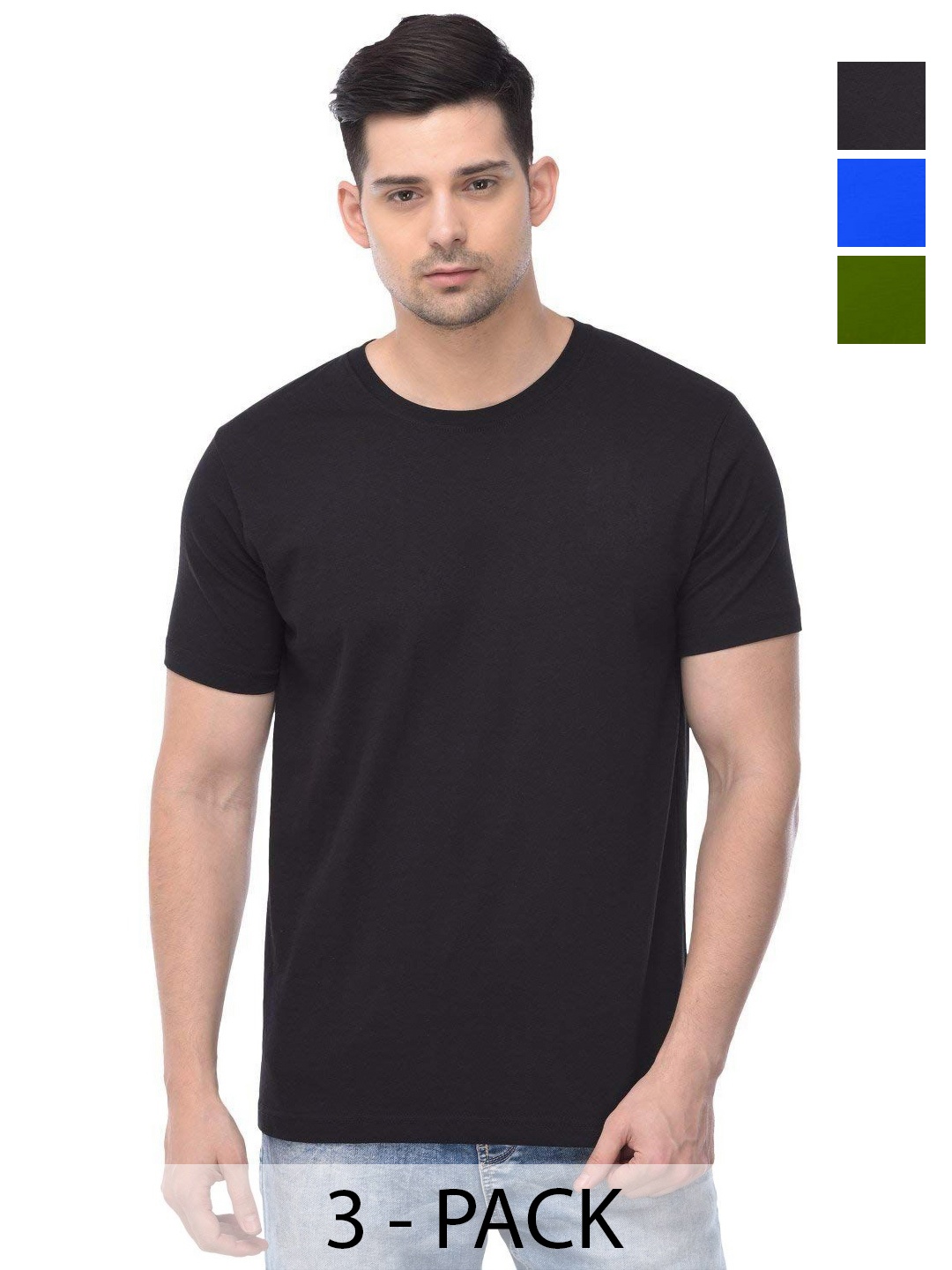 

COLOR CAPITAL Unisex Pack Of 3 Cotton T-Shirts, Maroon