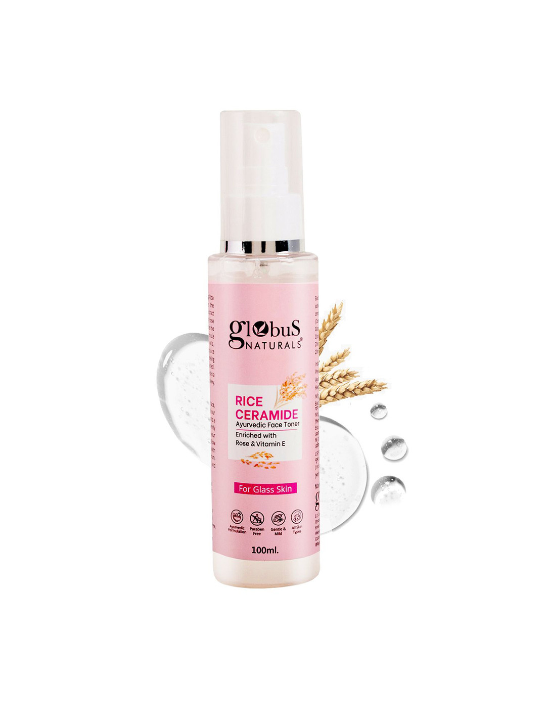 

Globus naturals Vitamin E Rice Ceramide Ayurvedic Face Toner 100 ml, White