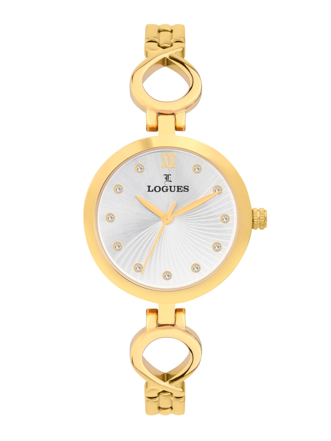 

L LOGUES Women Brass Dial & Bracelet Style Straps Analogue Watch L E-708 YM-02, Gold