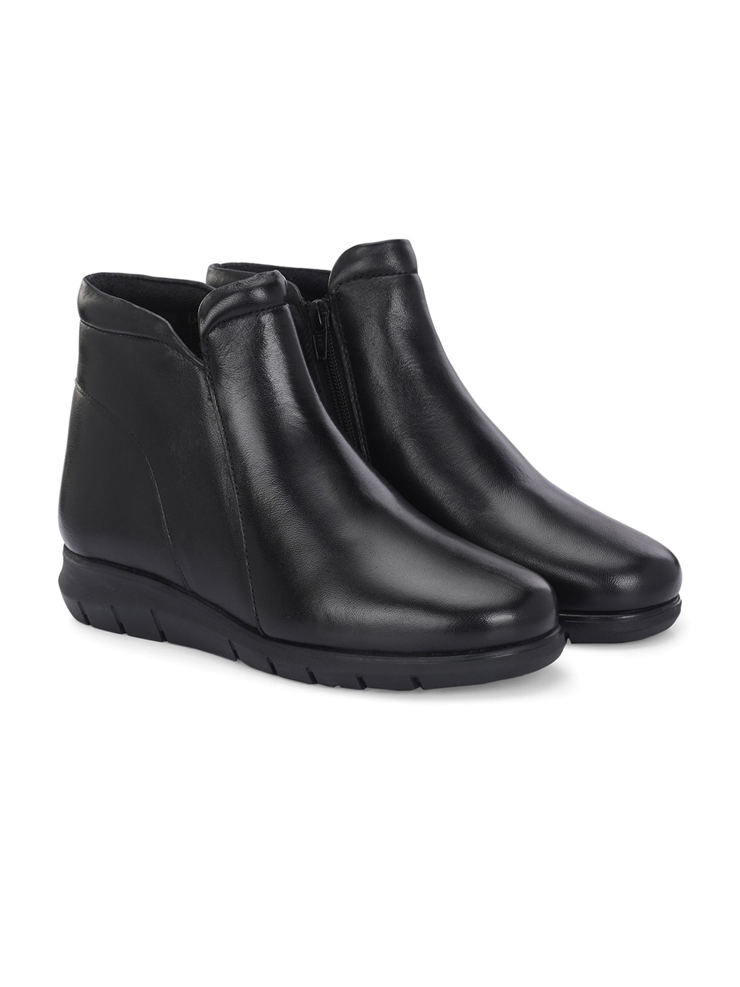 

Delize Women Leather Chelsea ankle Boots, Black
