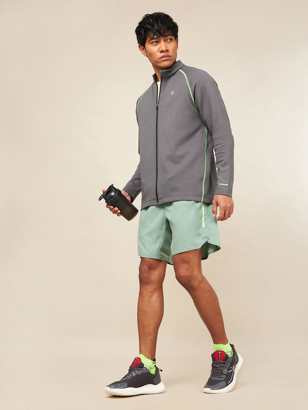 

CULT Stand Collar Power Up Training Sporty Jacket, Grey