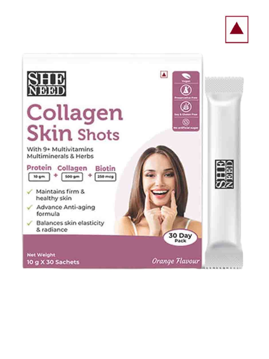 

SHENEED Collagen Skin Shots - 30 Sachets, White