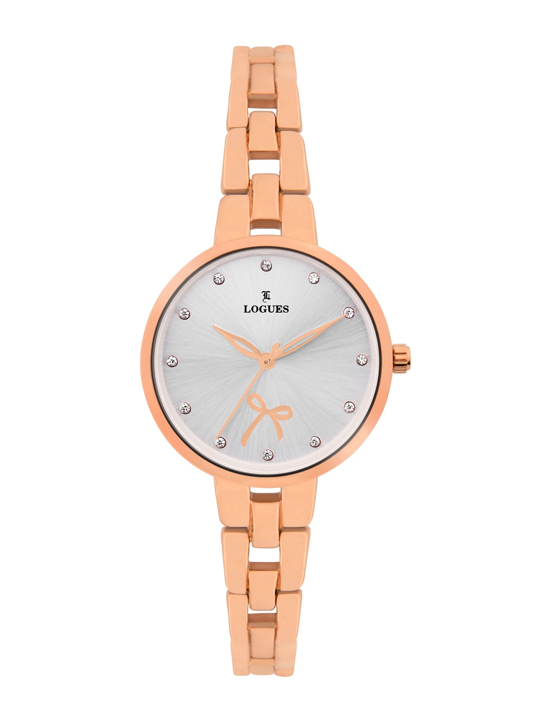 

L LOGUES Women Brass Dial & Bracelet Style Straps Analogue Watch L E-799 WM-02, Rose gold