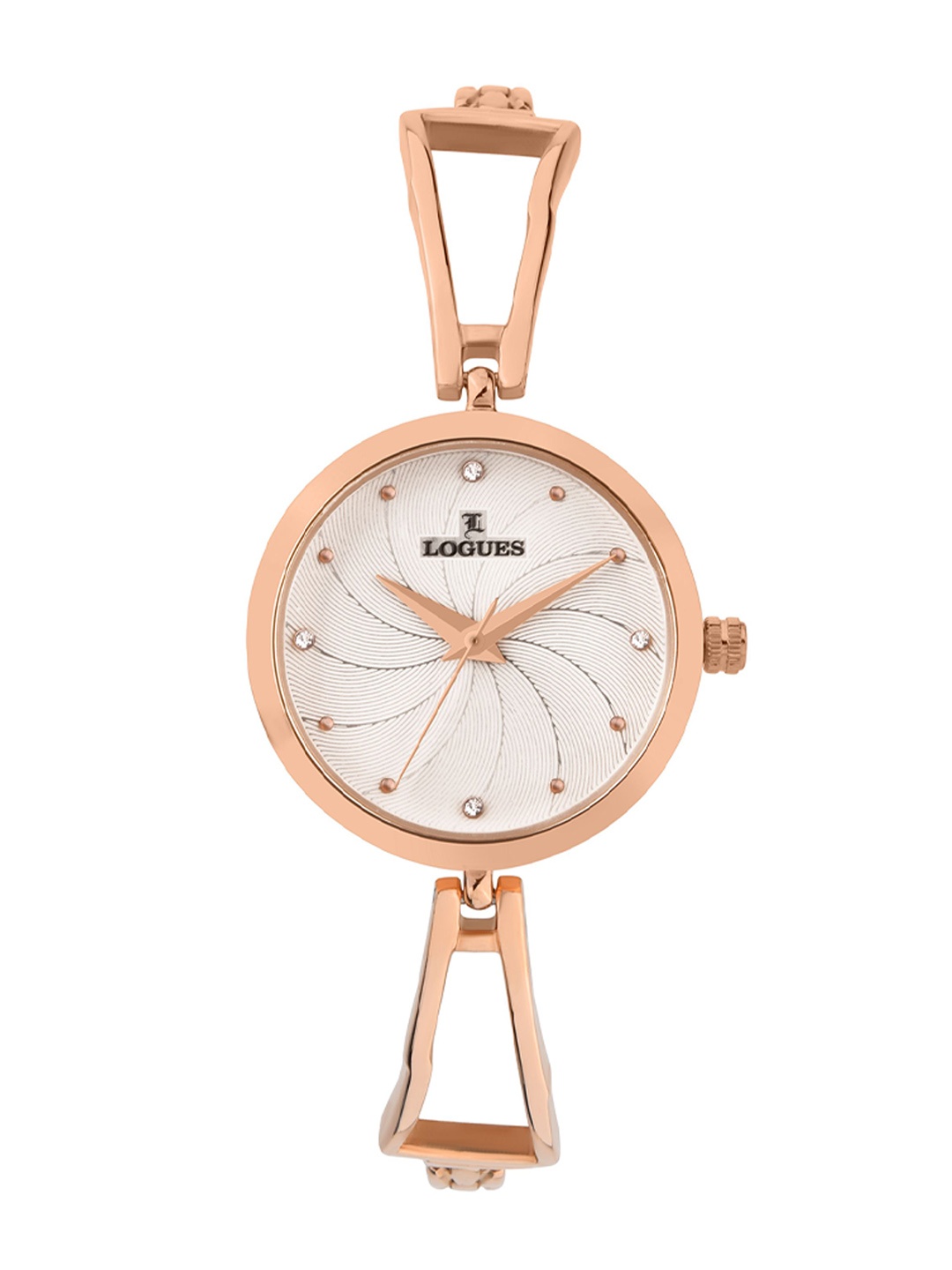 

L LOGUES Women Brass Dial & Bracelet Style Straps Analogue Watch L E-710 WM-02, Rose gold