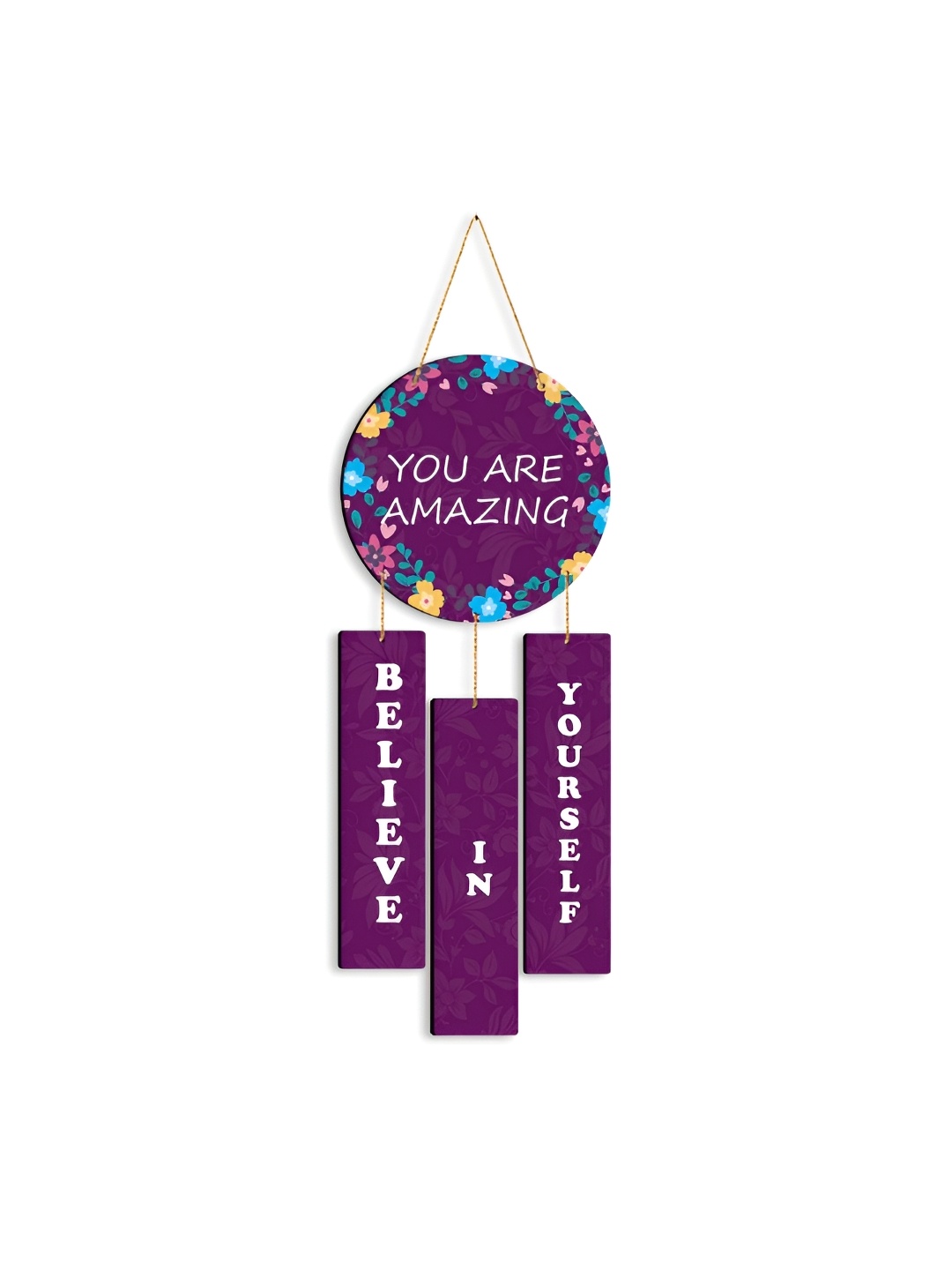

CLAWCRAFTS Violet and White Quote Detail Wooden Wall Hanging