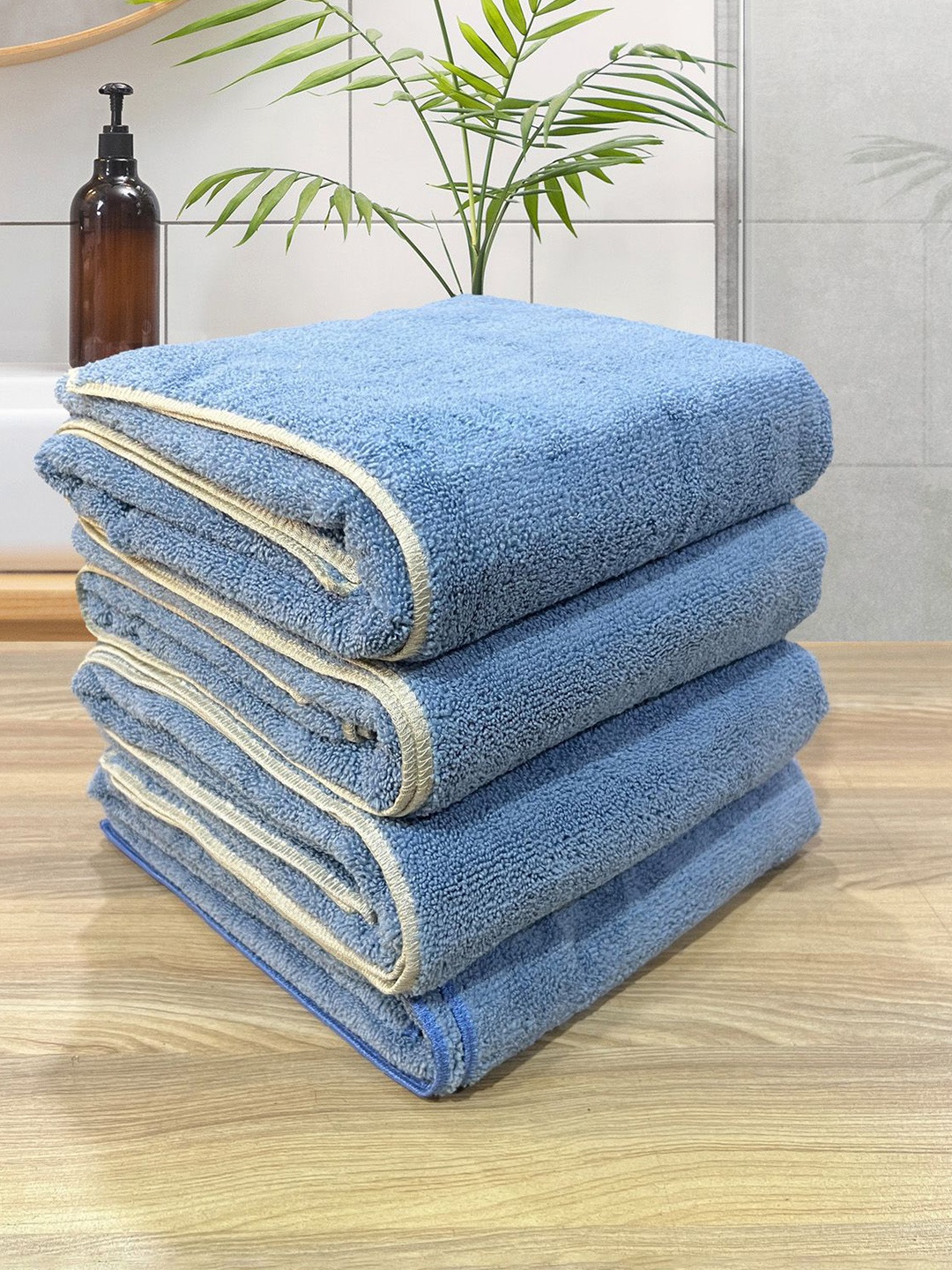

LABHAM Blue 4 Pieces Cotton 450 GSM SuperSoft Ultra Absorbant Bath Towel