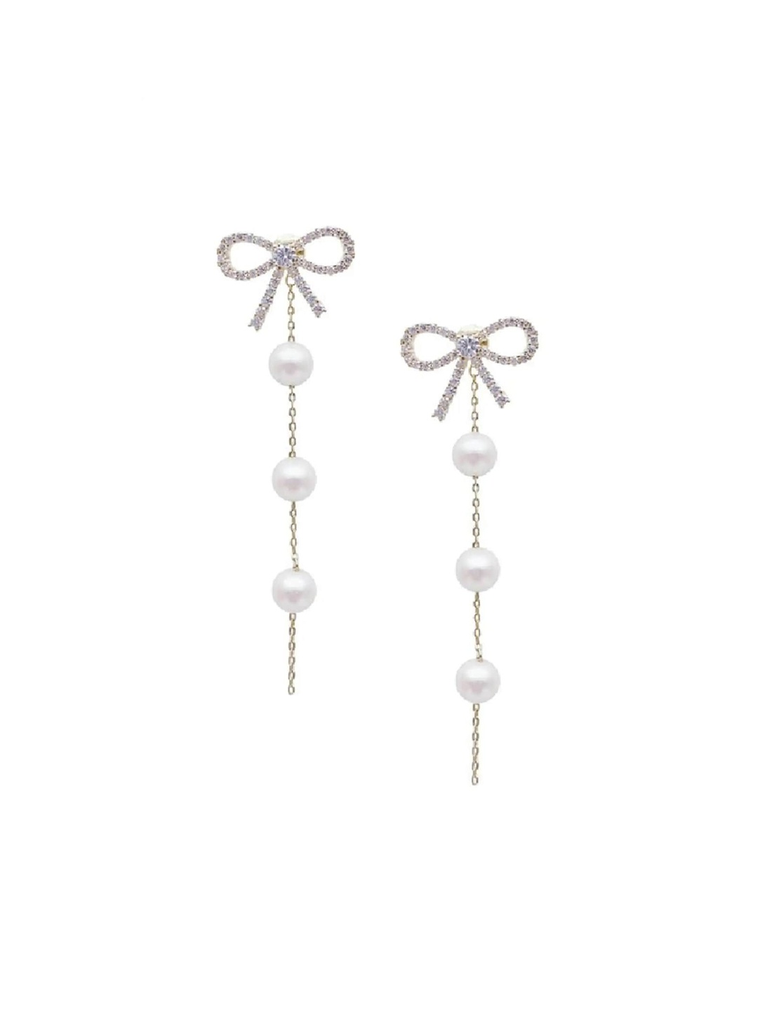 

KRENOZ Stainless Steel Gold Plated Classic Antique Drop Earrings, White