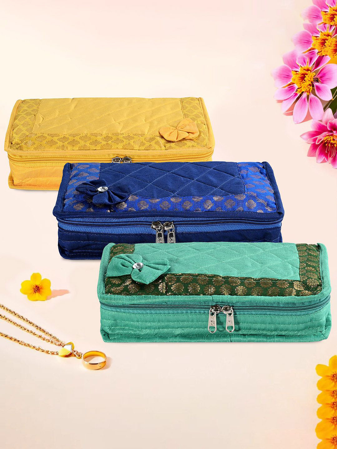 

Kuber Industries Yellow & Blue 3 Pieces Jewellery Organisers