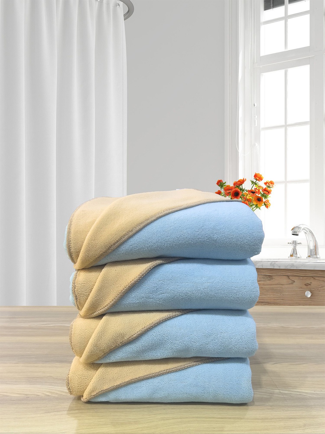 

LABHAM Euphoria Turquoise Blue 4 Pieces 450 GSM Reversible Bath Towel