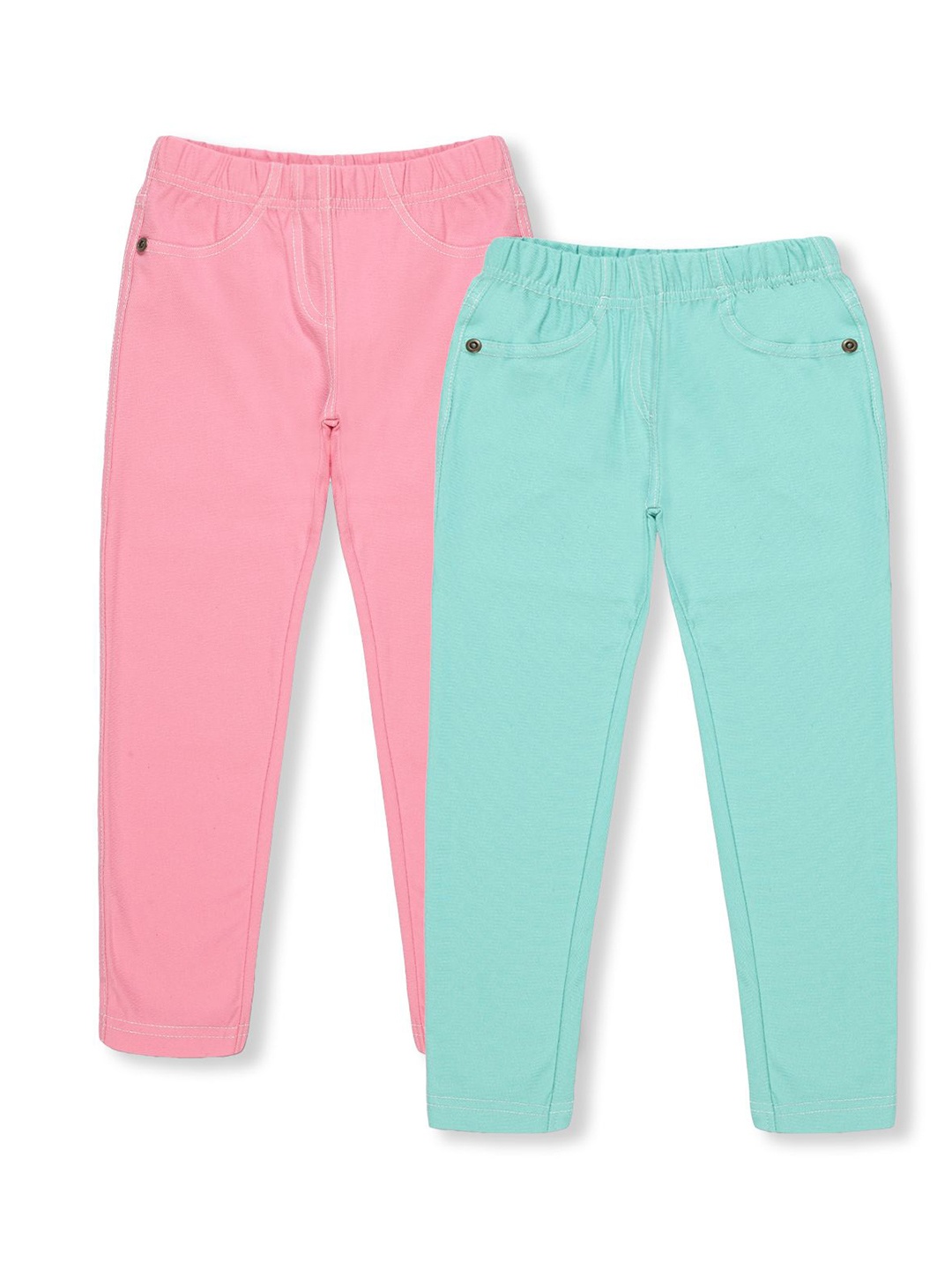 

3PIN Pack of 2 Girls Solid Jeggings, Pink