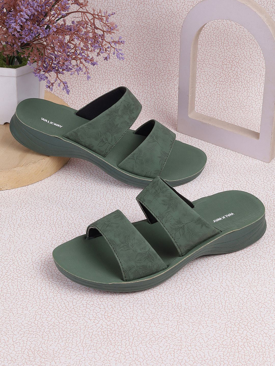 

WALKWAY by Metro Double Strap Wedges Sandals, Green