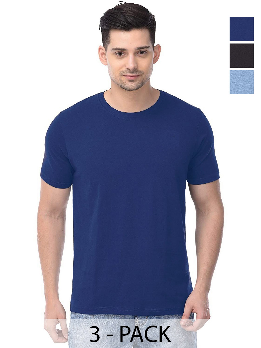 

COLOR CAPITAL Unisex Pack Of 3 Cotton T-Shirts, Yellow