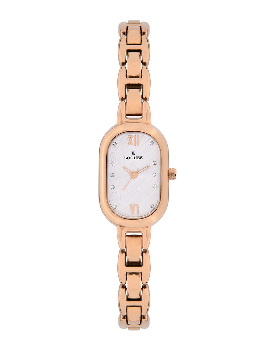 

L LOGUES Women Brass Dial & Bracelet Style Straps Analogue Watch L 6177 WM-02, Rose gold