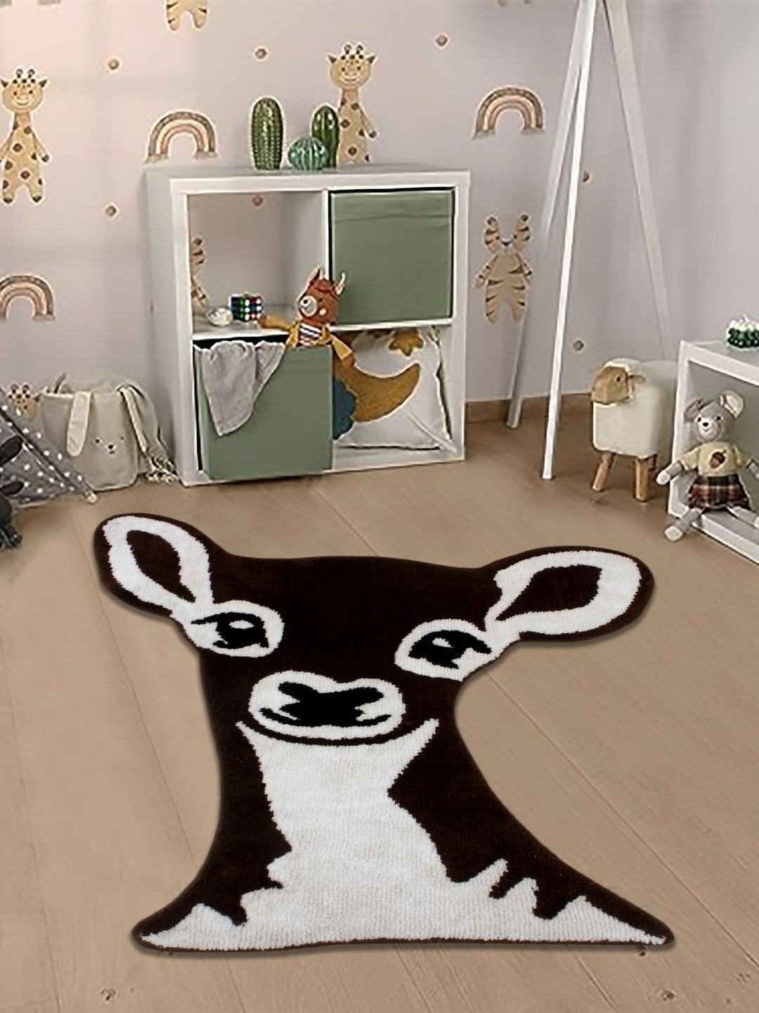 

MULTITEX White & Brown Abstract Anti-Skid Carpet