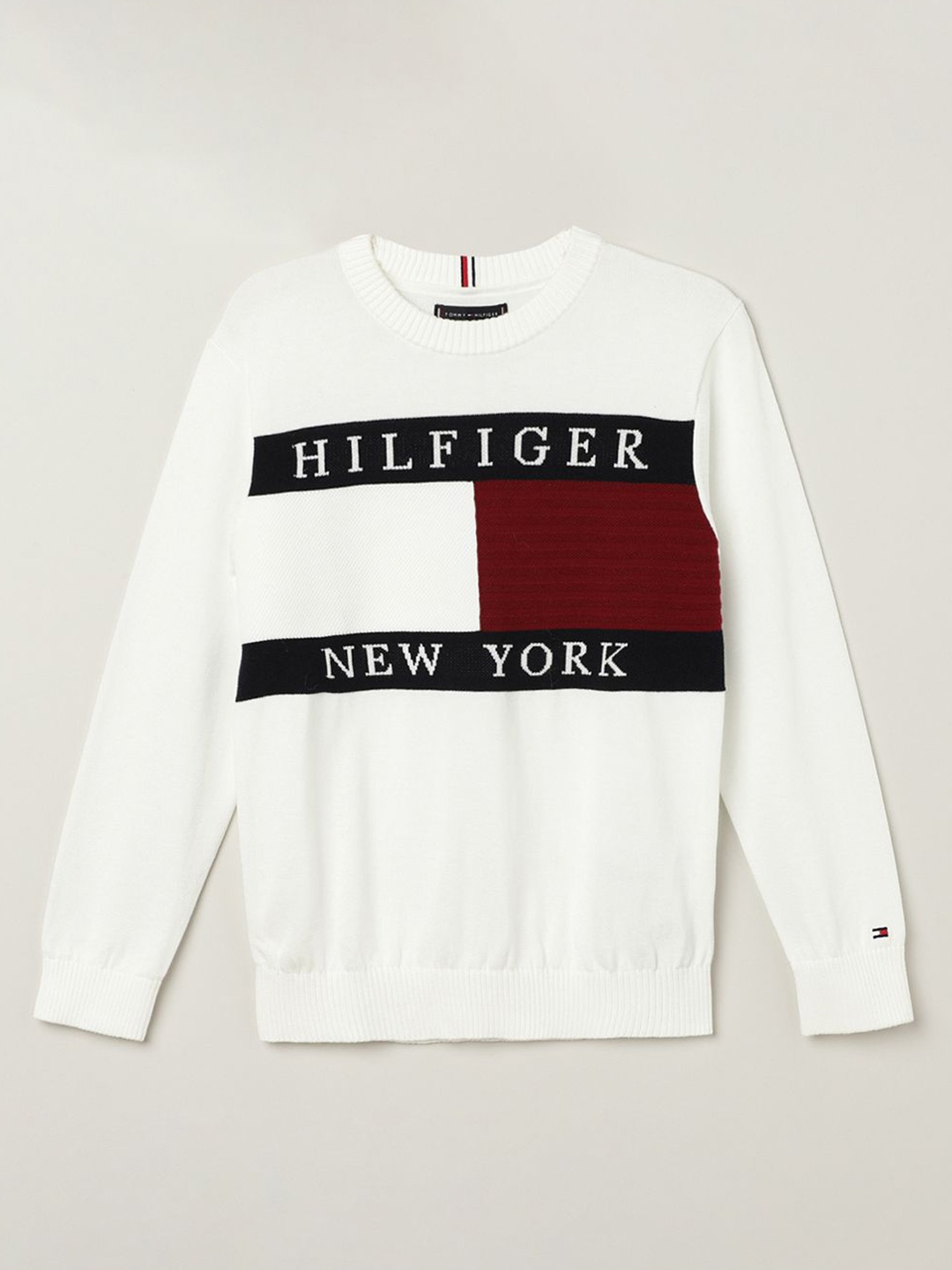 

Tommy Hilfiger Boys Typography Printed Pullover, White