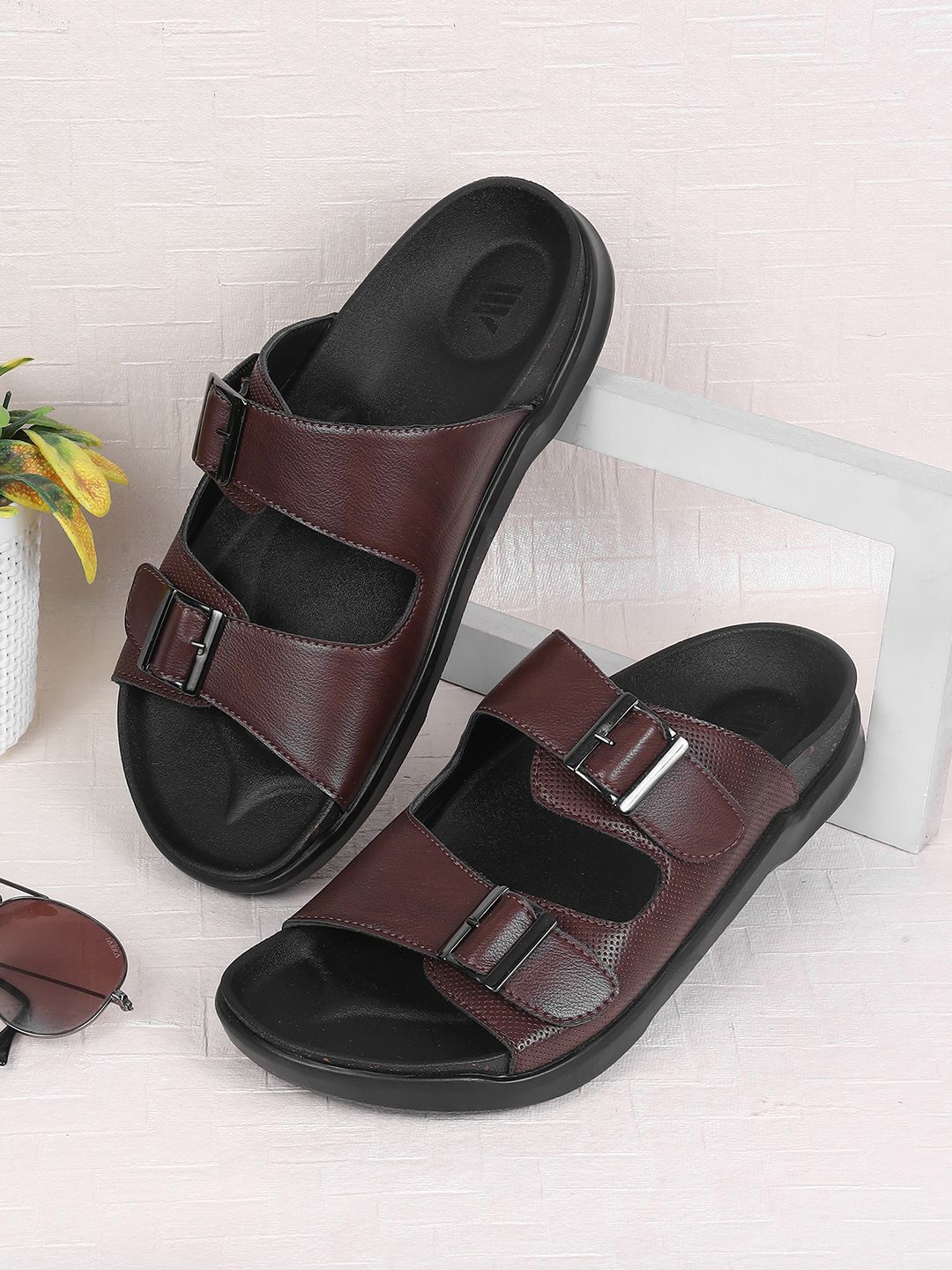 

WALKWAY by Metro Men Synthetic Comfort Sandals, Brown
