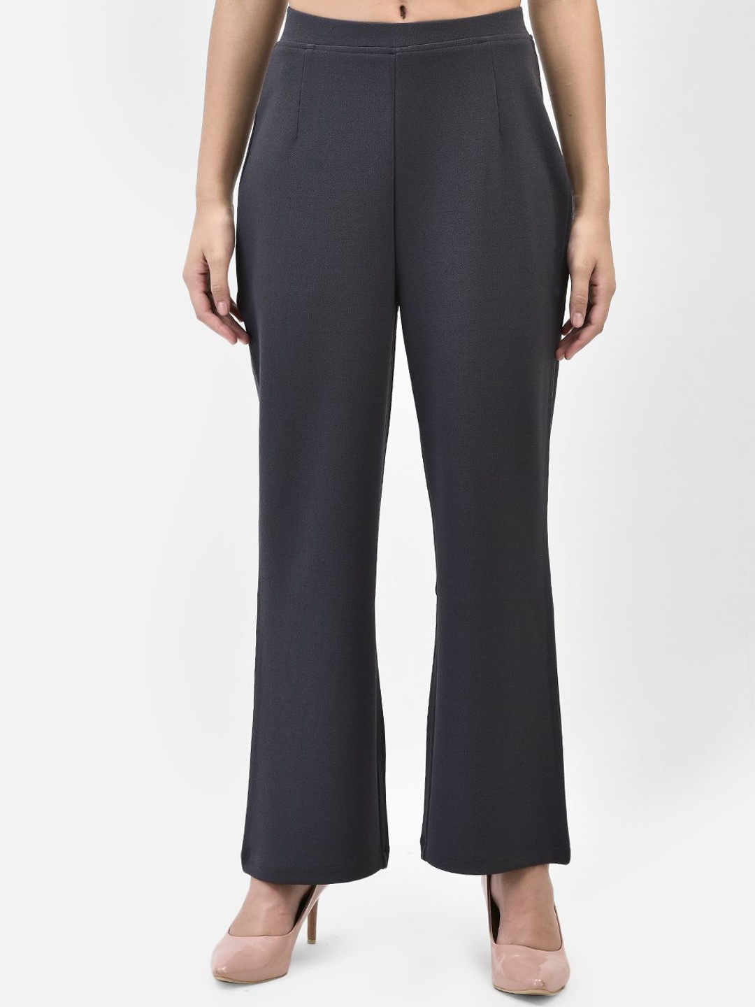 

FUTURO Women Relaxed Loose Fit High-Rise Pleated Trousers, Grey